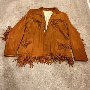 Fringed Tan Suede Jacket